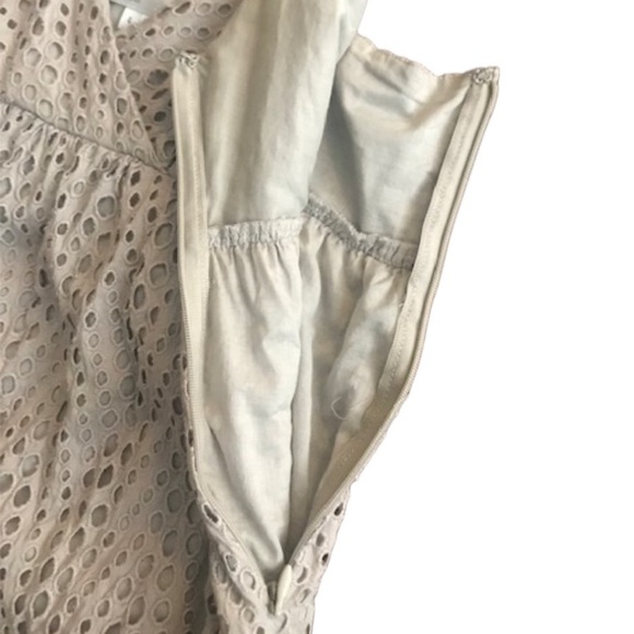 Vince Eyelet Sleeveless Dress Cotton - Size 4 in Color Beige/Stone - Picture 9 of 13